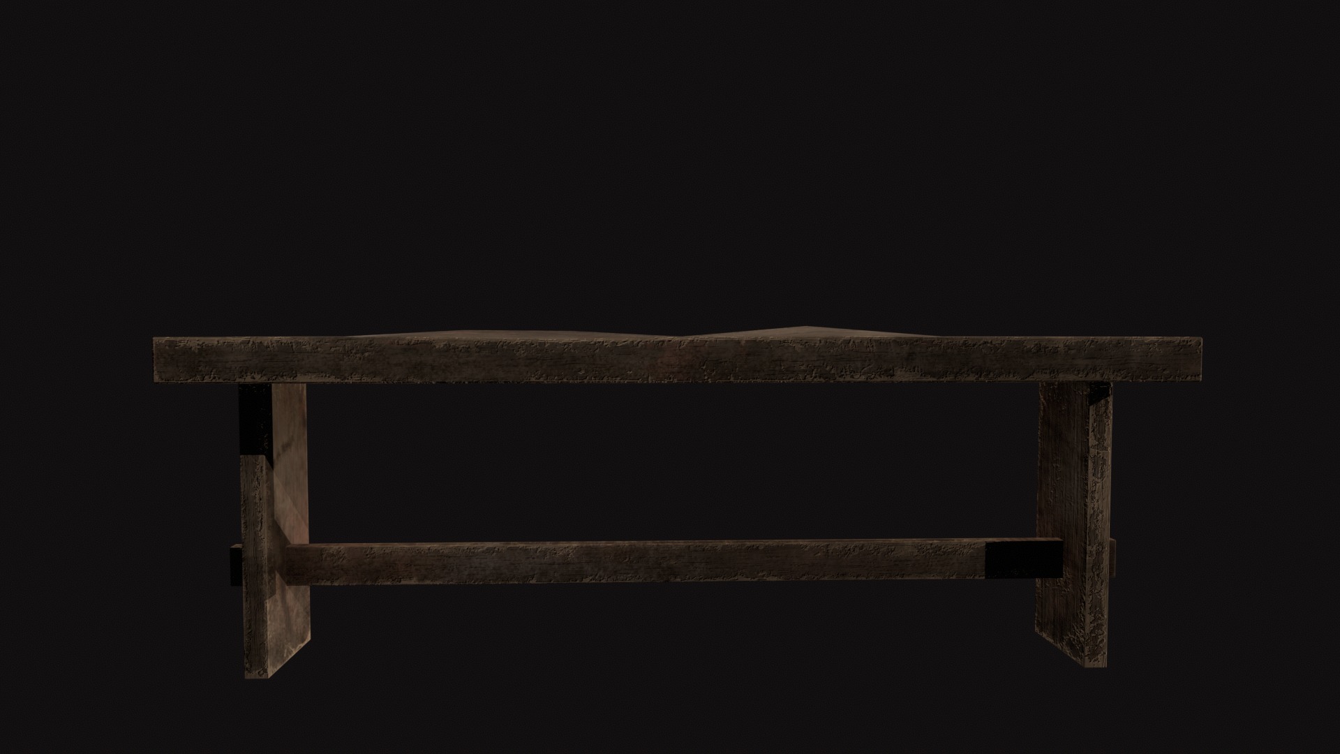 Medieval Bench Low-poly 3D model_5