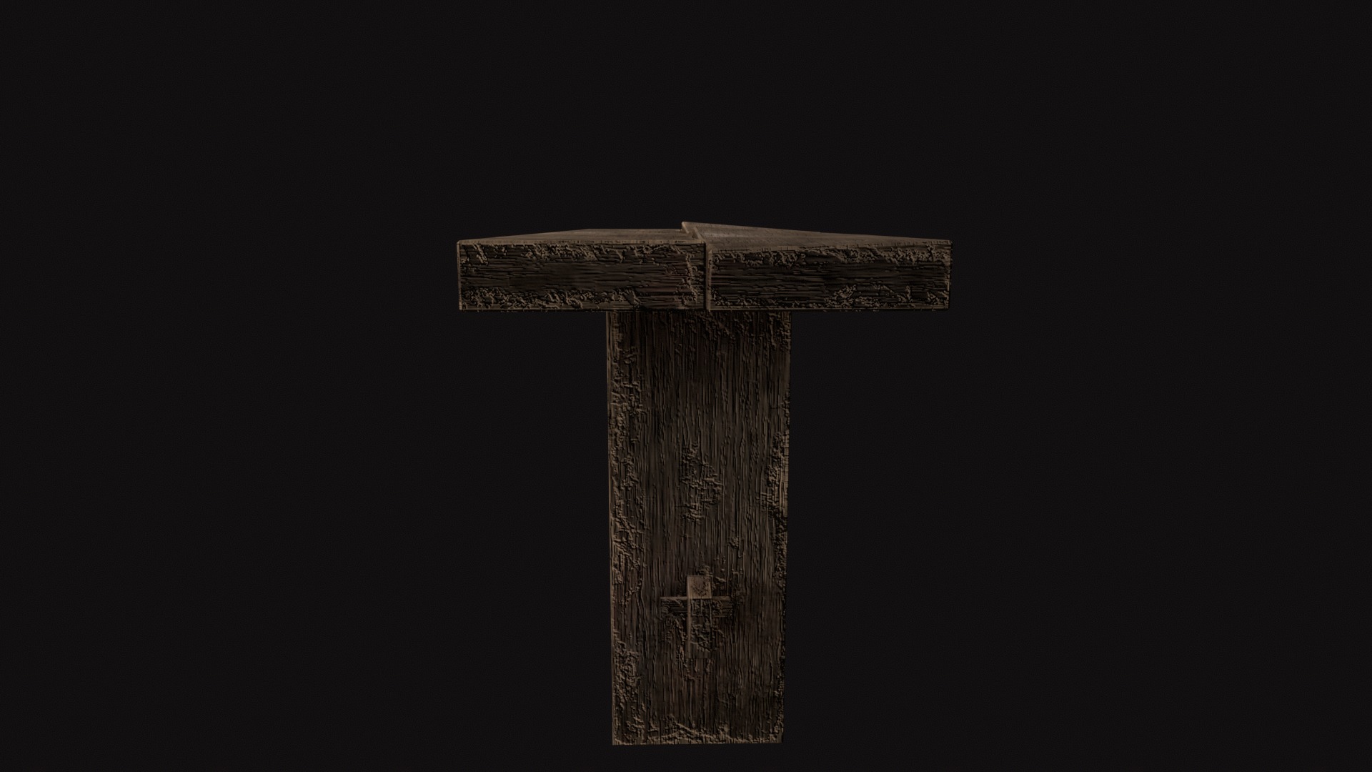 Medieval Bench Low-poly 3D model_4