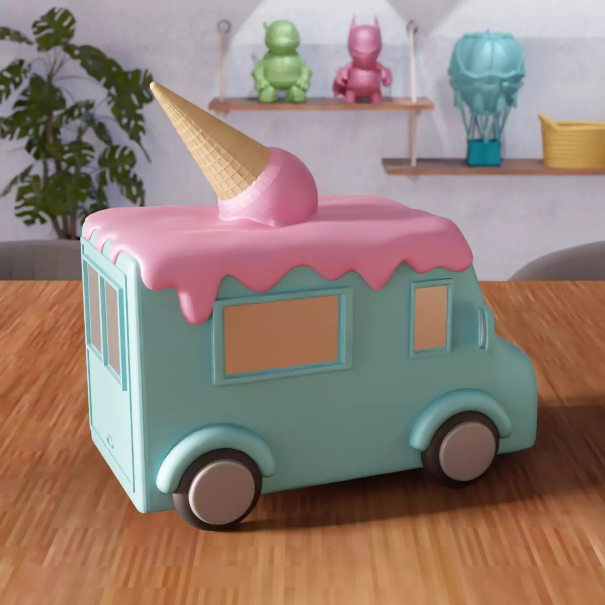 Miniature Ice Cream Van - 379 3D print model_1