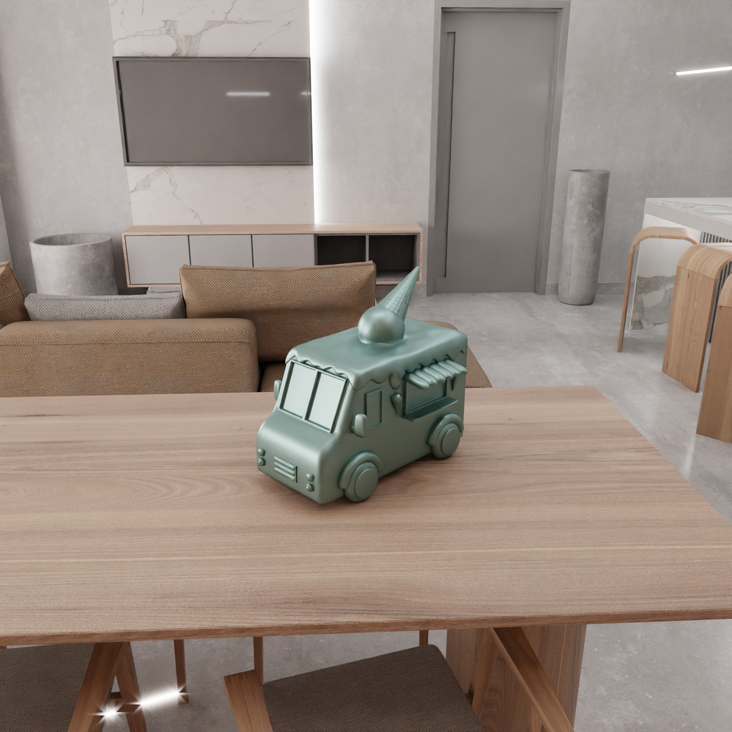 Miniature Ice Cream Van - 379 3D print model_12