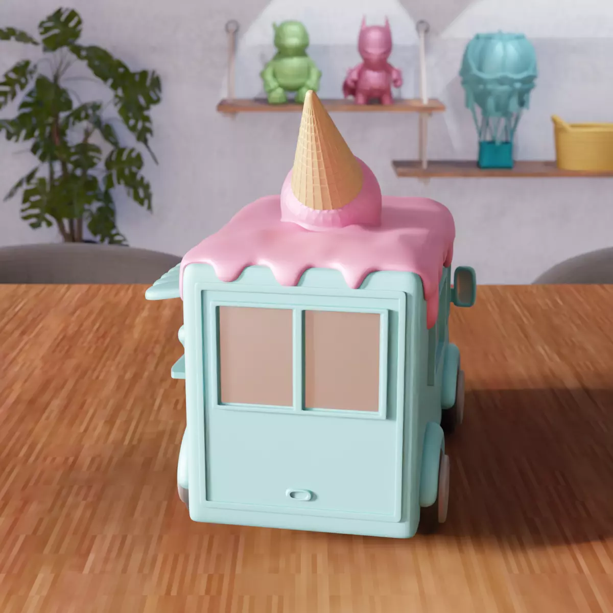 Miniature Ice Cream Van - 379 3D print model_5