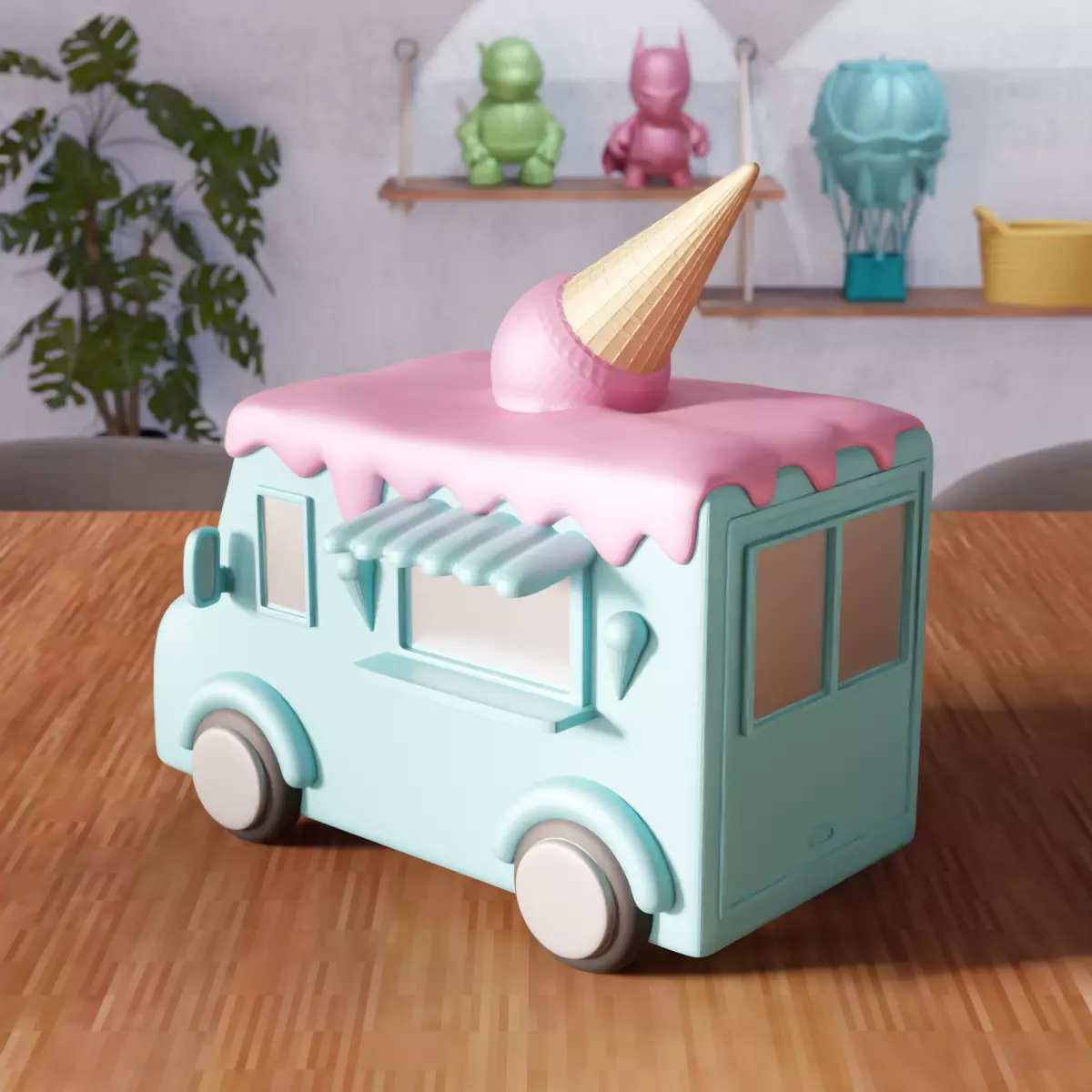 Miniature Ice Cream Van - 379 3D print model_3