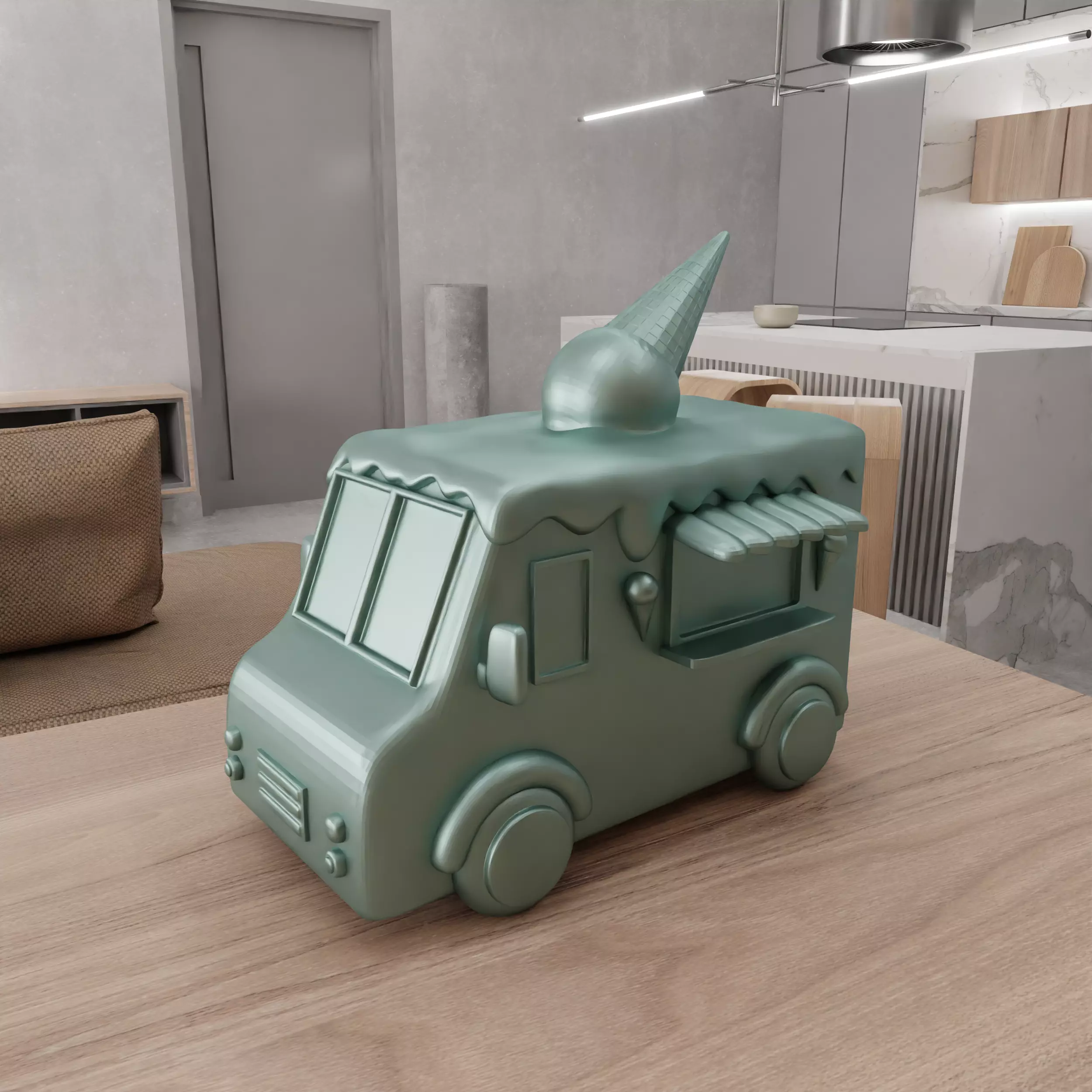 Miniature Ice Cream Van - 379 3D print model_9