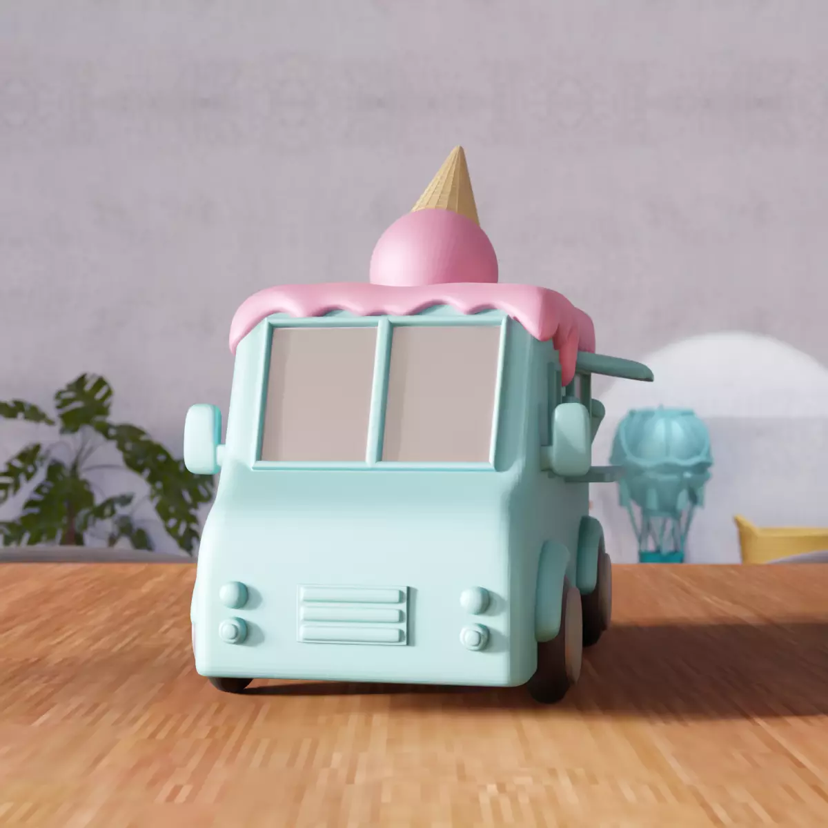 Miniature Ice Cream Van - 379 3D print model_4