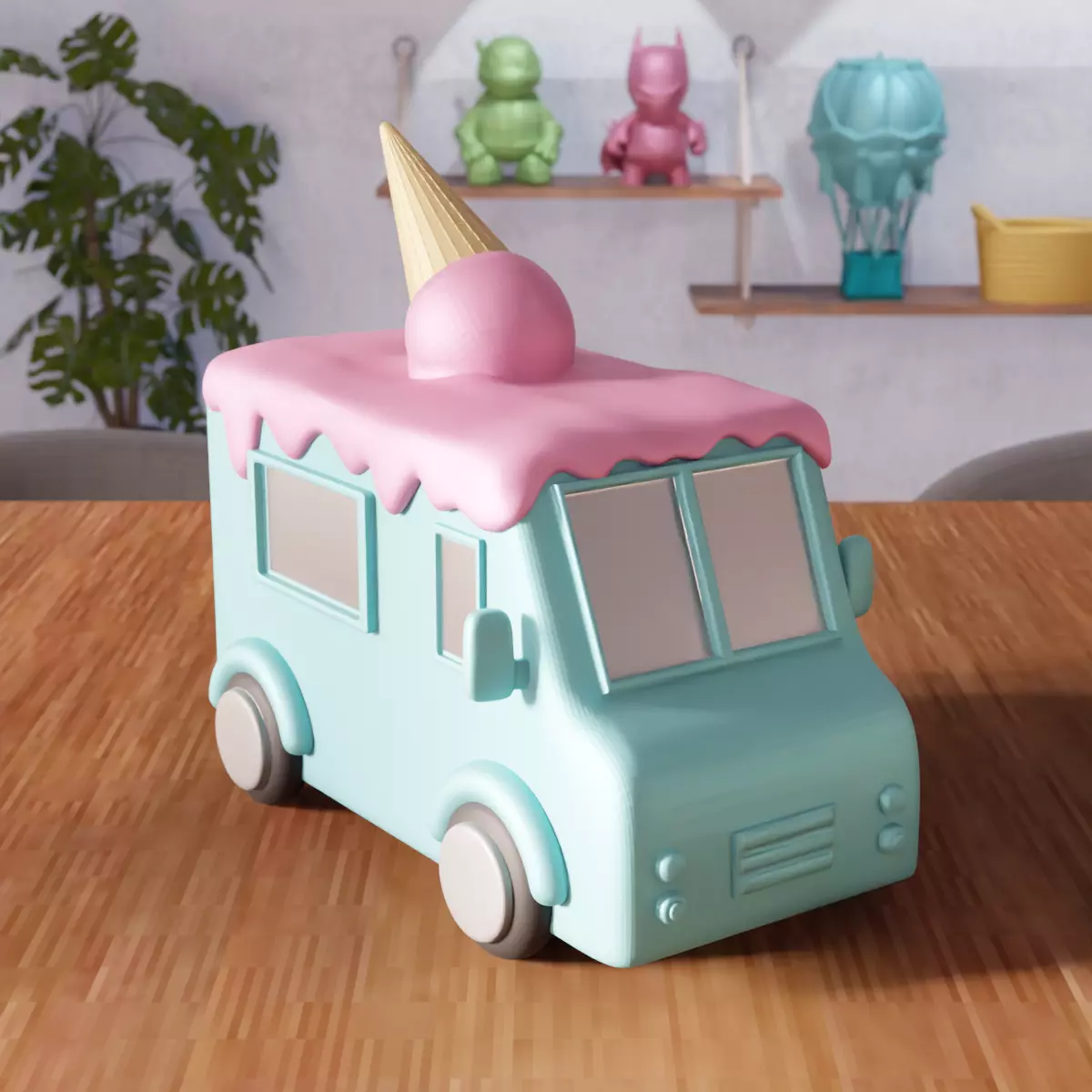 Miniature Ice Cream Van - 379 3D print model_2