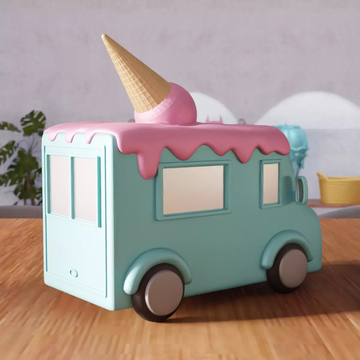 Miniature Ice Cream Van - 379 3D print model_8