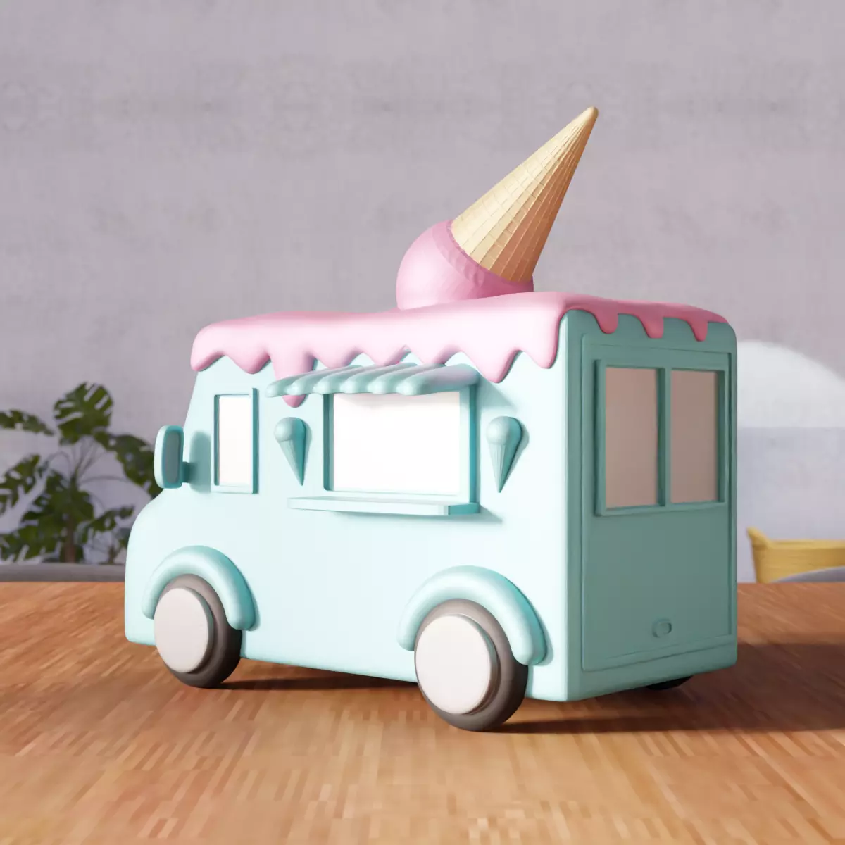 Miniature Ice Cream Van - 379 3D print model_6