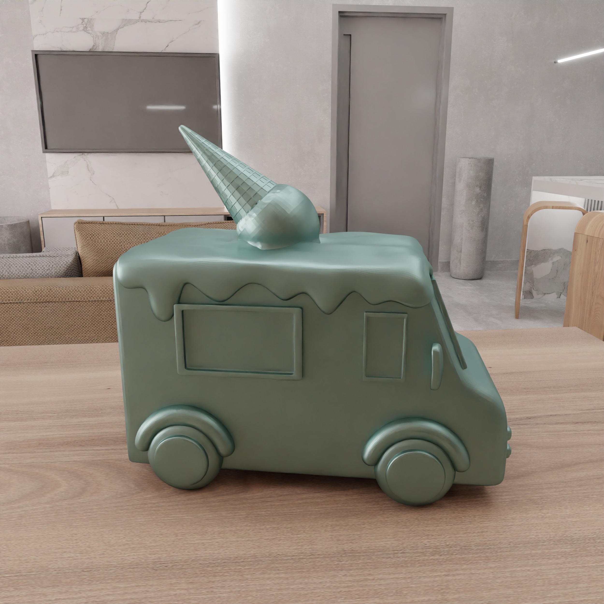 Miniature Ice Cream Van - 379 3D print model_10
