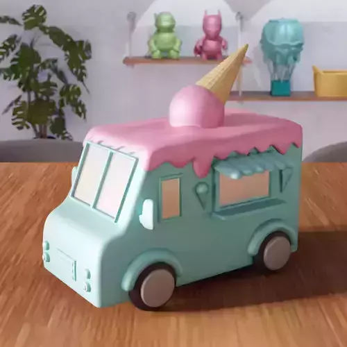 Miniature Ice Cream Van - 379 3D print model Miniature Ice Cream Van - 379 3D print model