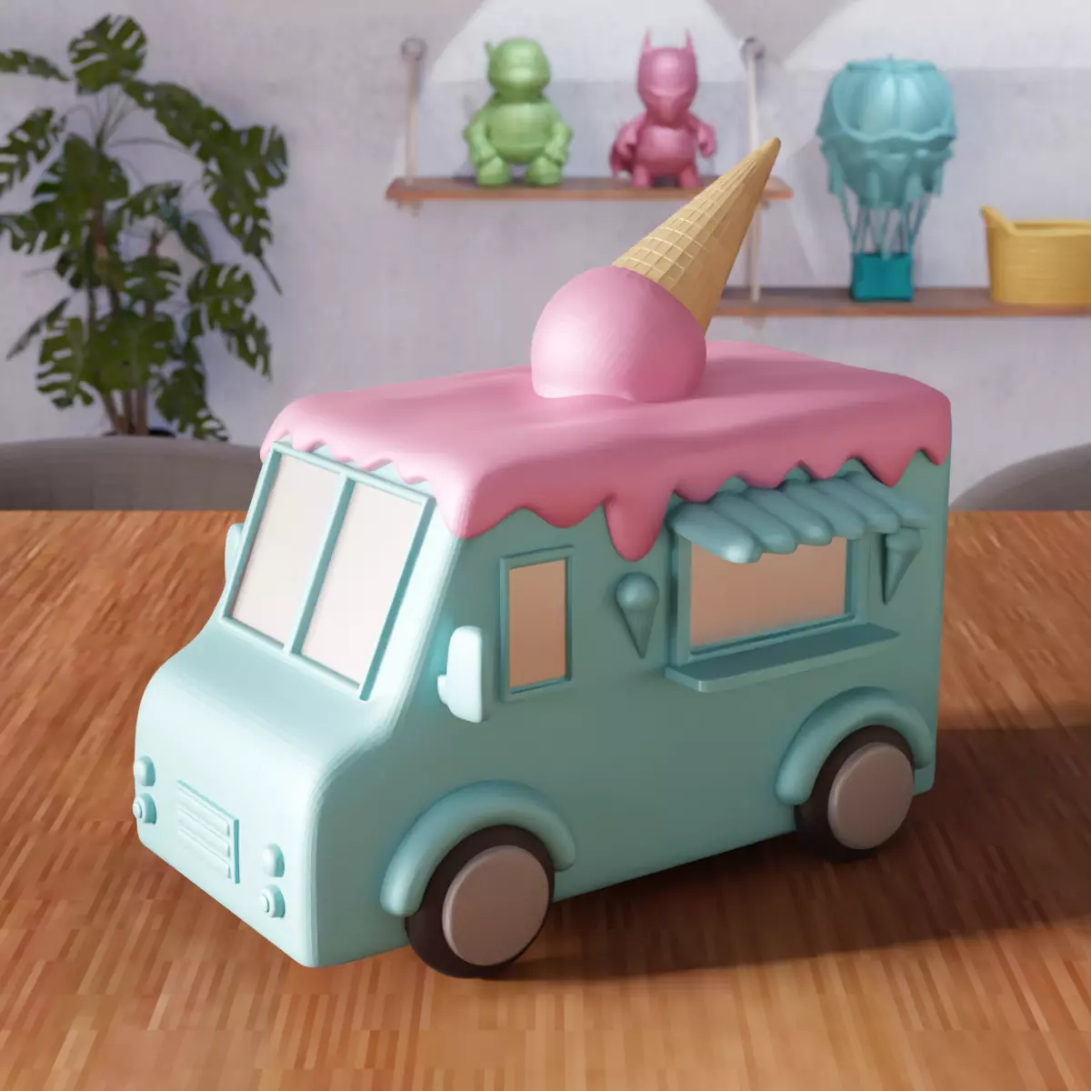 Miniature Ice Cream Van - 379 3D print model_0