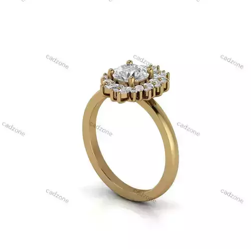Round Diamond Halo Engagement Ring