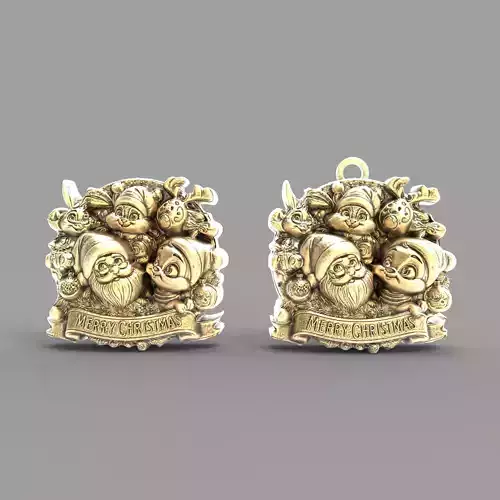 marry christmas decor  3D print model