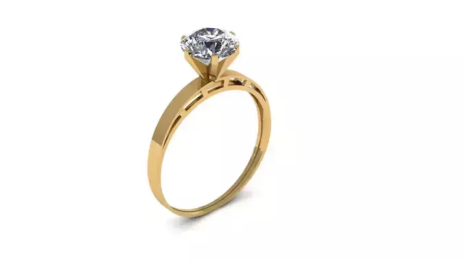 PRECIOUS SINGLE DIAMOND RING 3D PRINTABLE MODEL