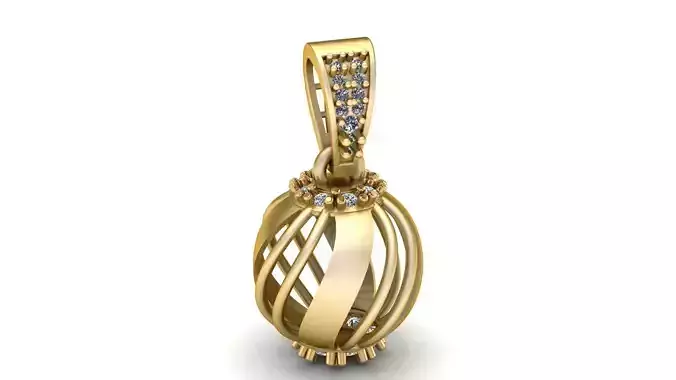 DIAMOND BALL PENDANT 3D PEINRABLE MODEL