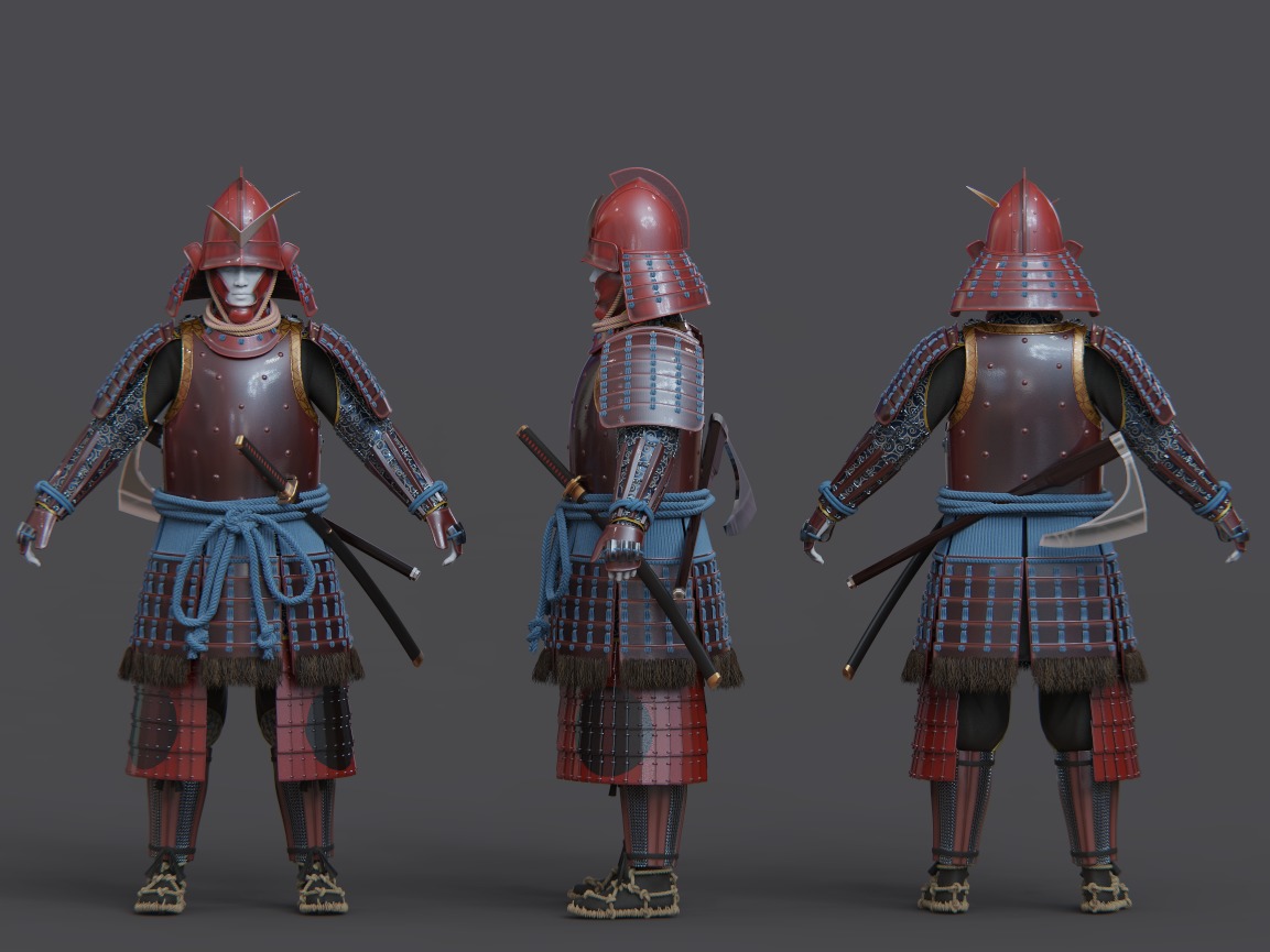 03-ancient japanese armor 3D model_8