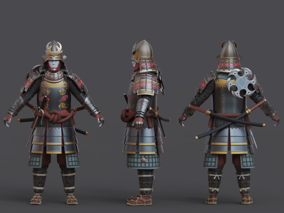 03-ancient japanese armor 3D model_11