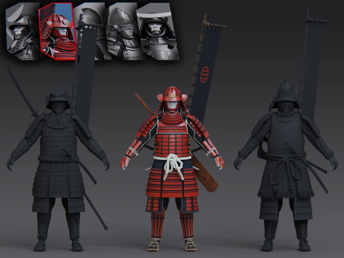 03-ancient japanese armor 3D model_4