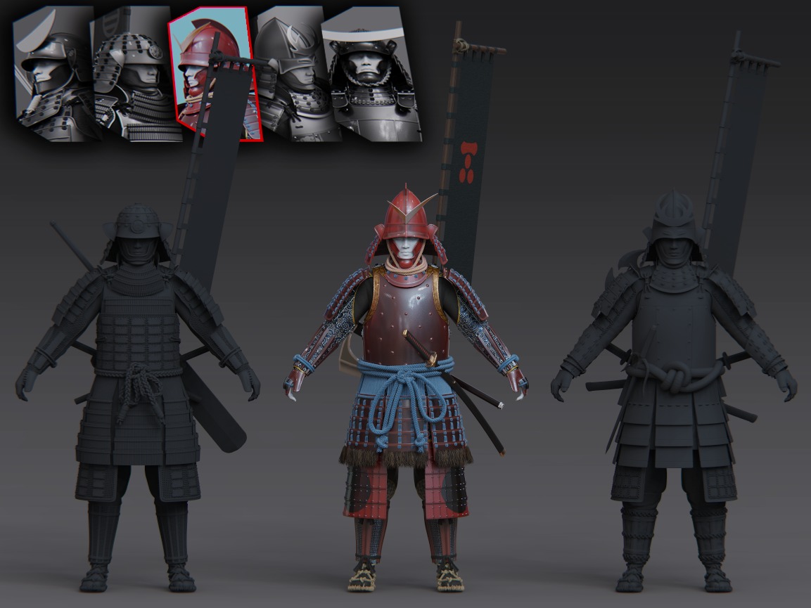 03-ancient japanese armor 3D model_7