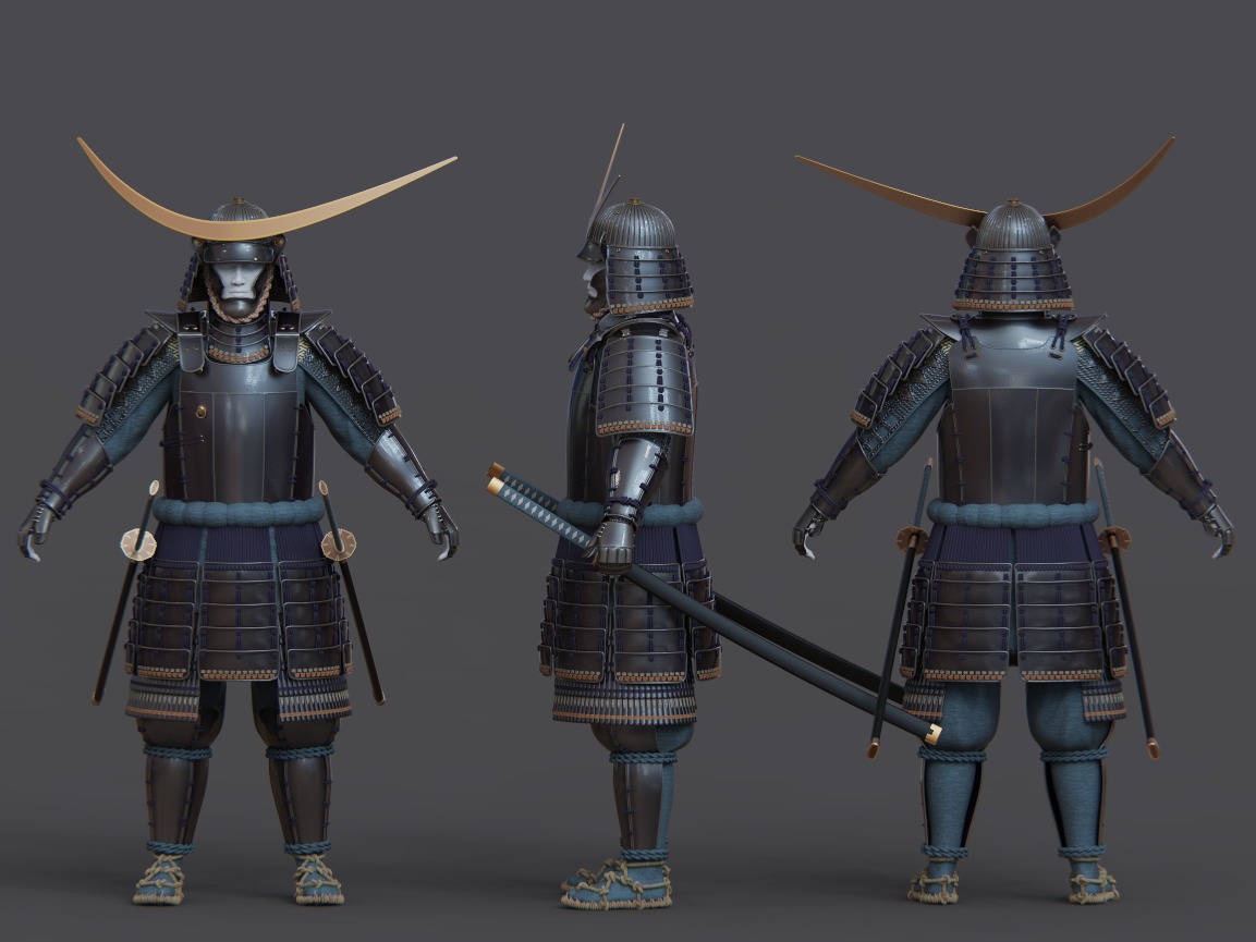 03-ancient japanese armor 3D model_14