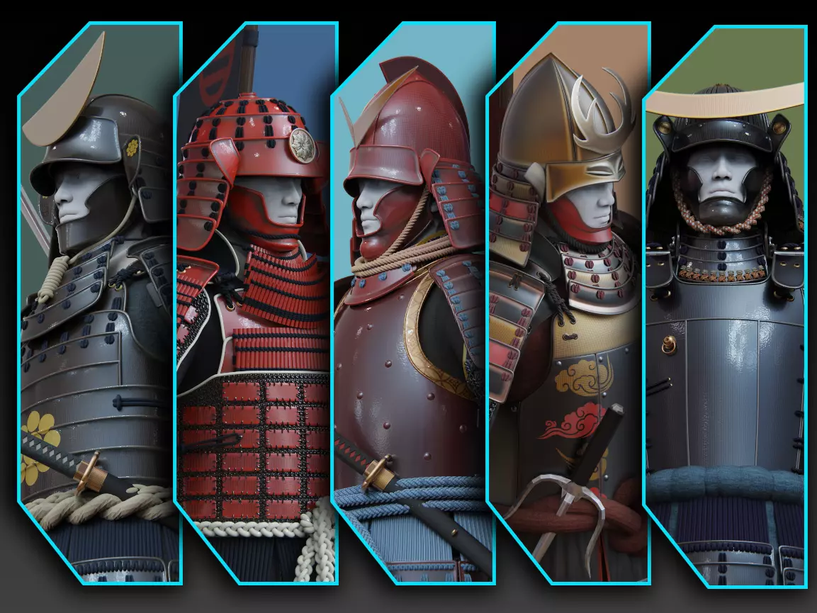 03-ancient japanese armor 3D model_0