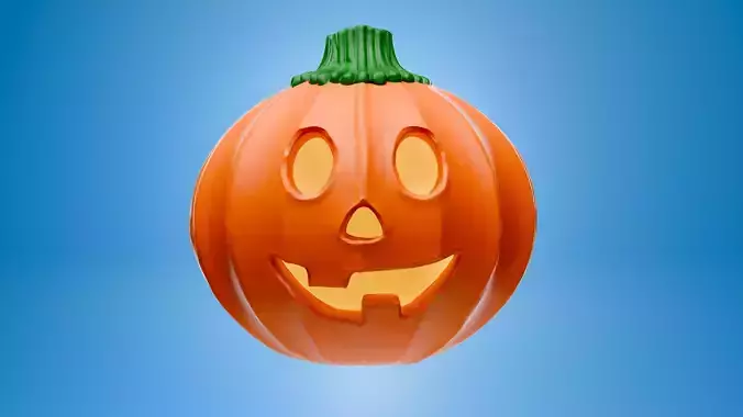 Pumpkin head emoji 3d model