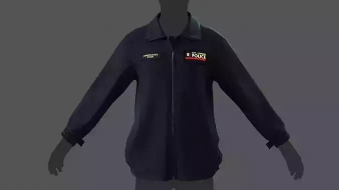 City of London Police Hi-Vis Fleece Uniform  Officer Jacket  Low-poly 3D model