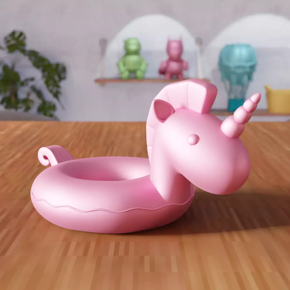 Inflatable Unicorn Sea Bed - 373 3D print model_0