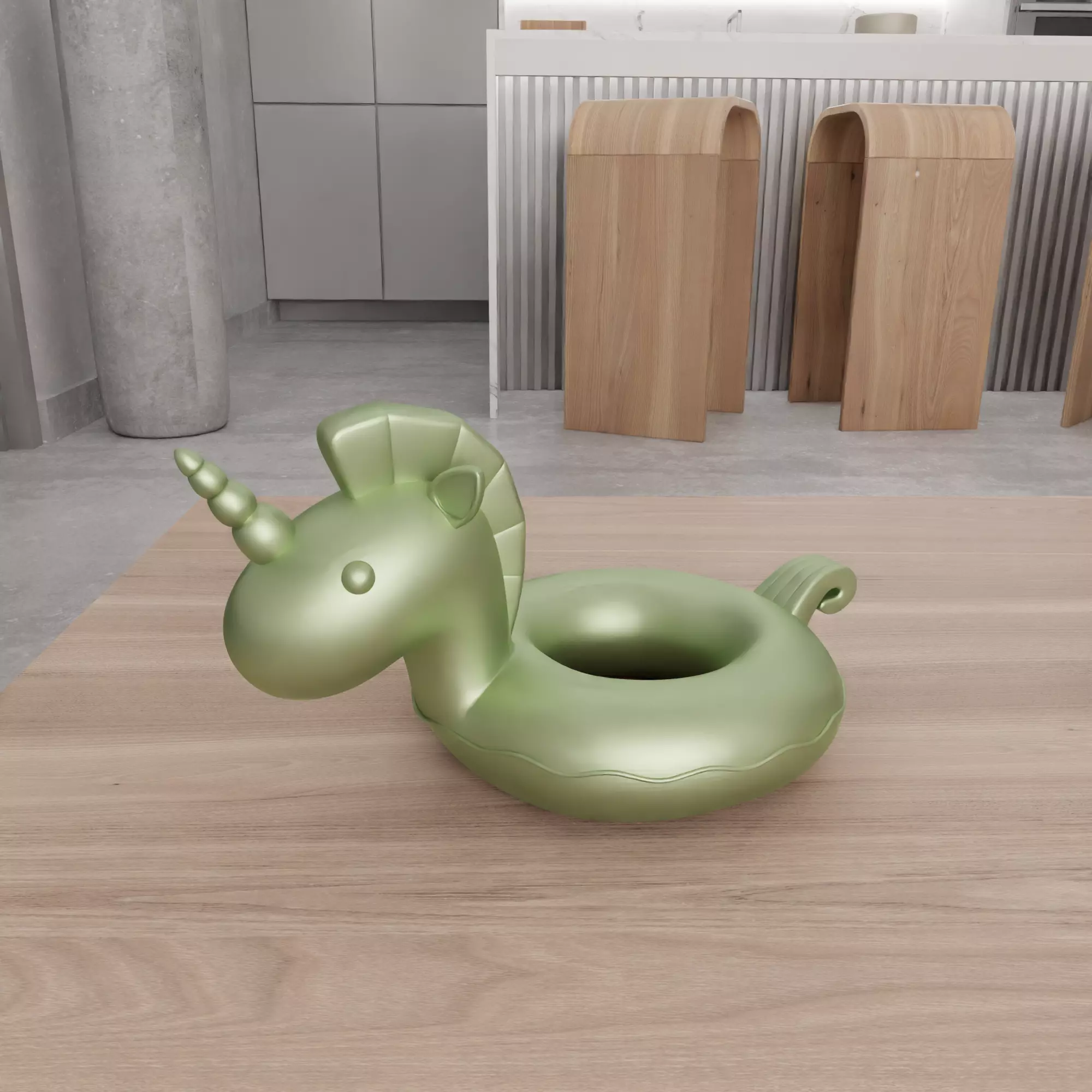 Inflatable Unicorn Sea Bed - 373 3D print model_8