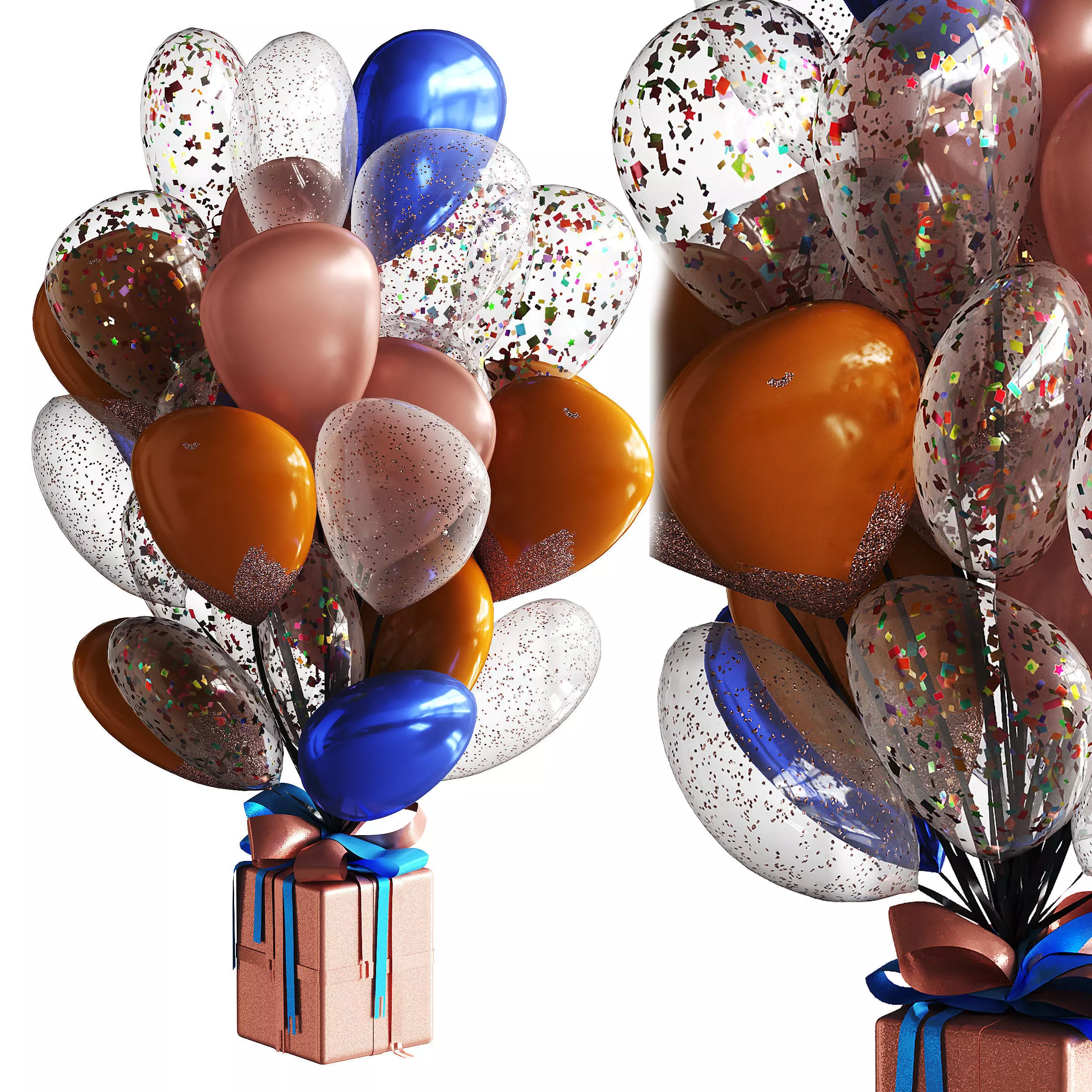 Beautiful elegant balloons Low-poly 3D model