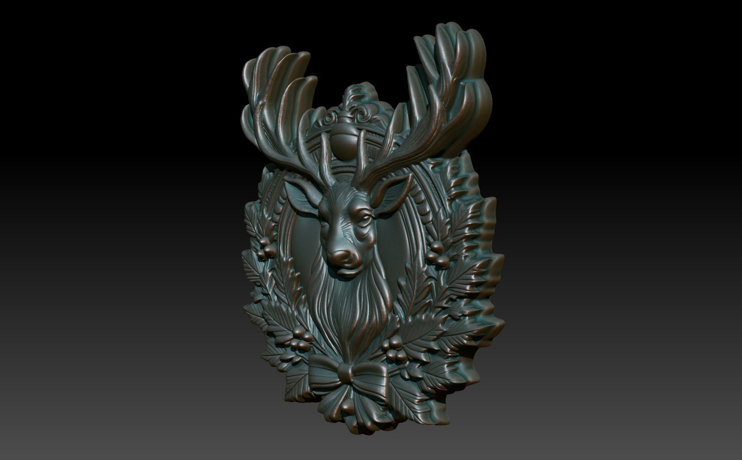 Christmas Reindeer basrelief 03 241204 3D print model_1