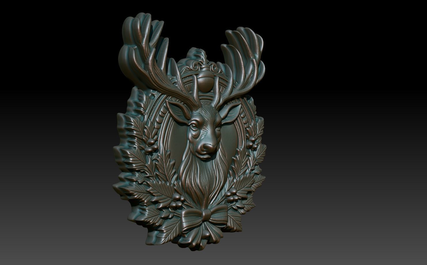 Christmas Reindeer basrelief 03 241204 3D print model_2