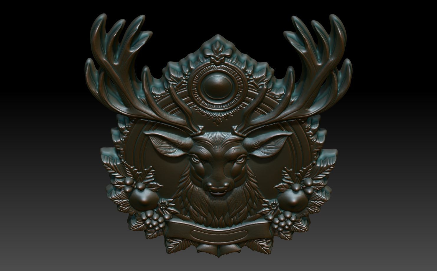 Christmas Reindeer basrelief 02 241204 3D print model_3