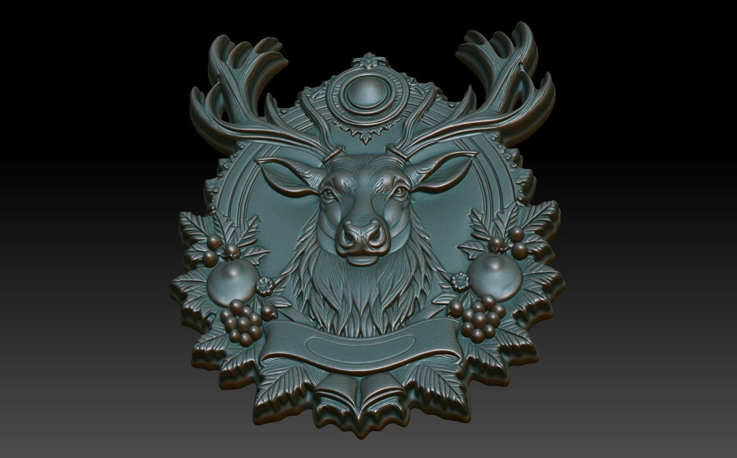 Christmas Reindeer basrelief 02 241204 3D print model_4