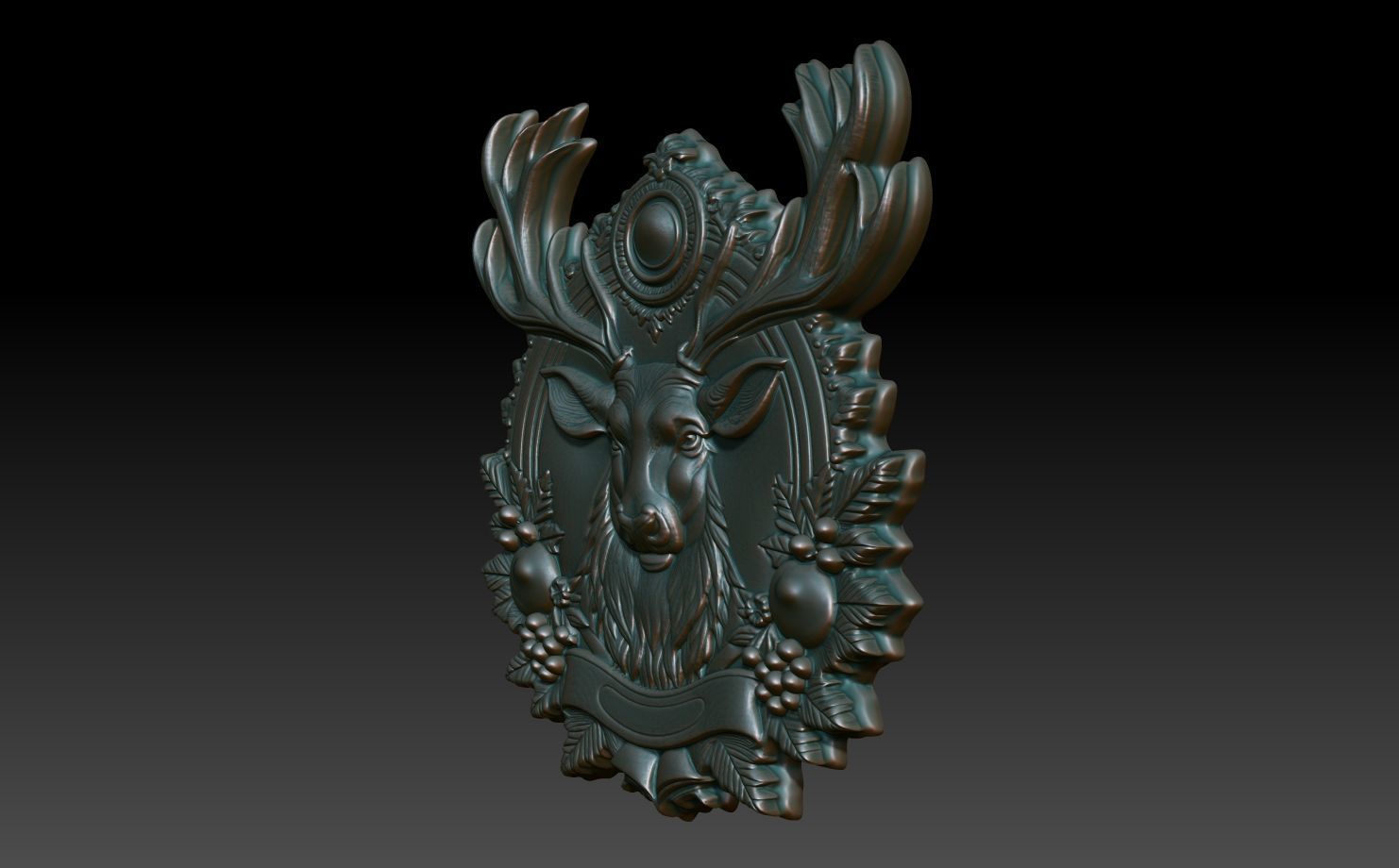 Christmas Reindeer basrelief 02 241204 3D print model_1