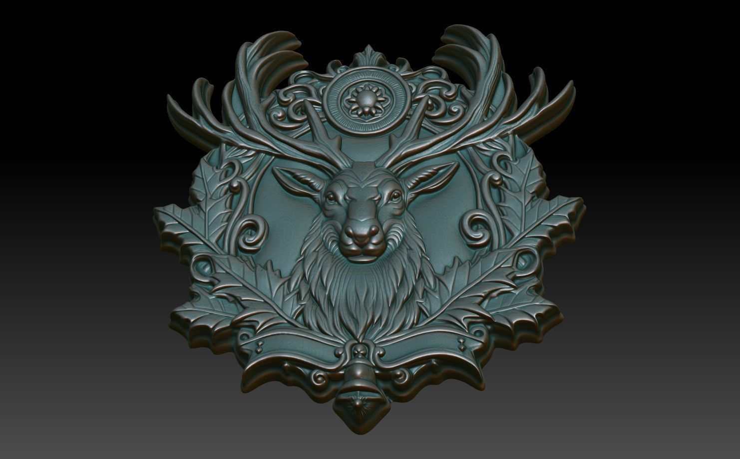 Christmas Reindeer basrelief 01 241204 3D print model_7