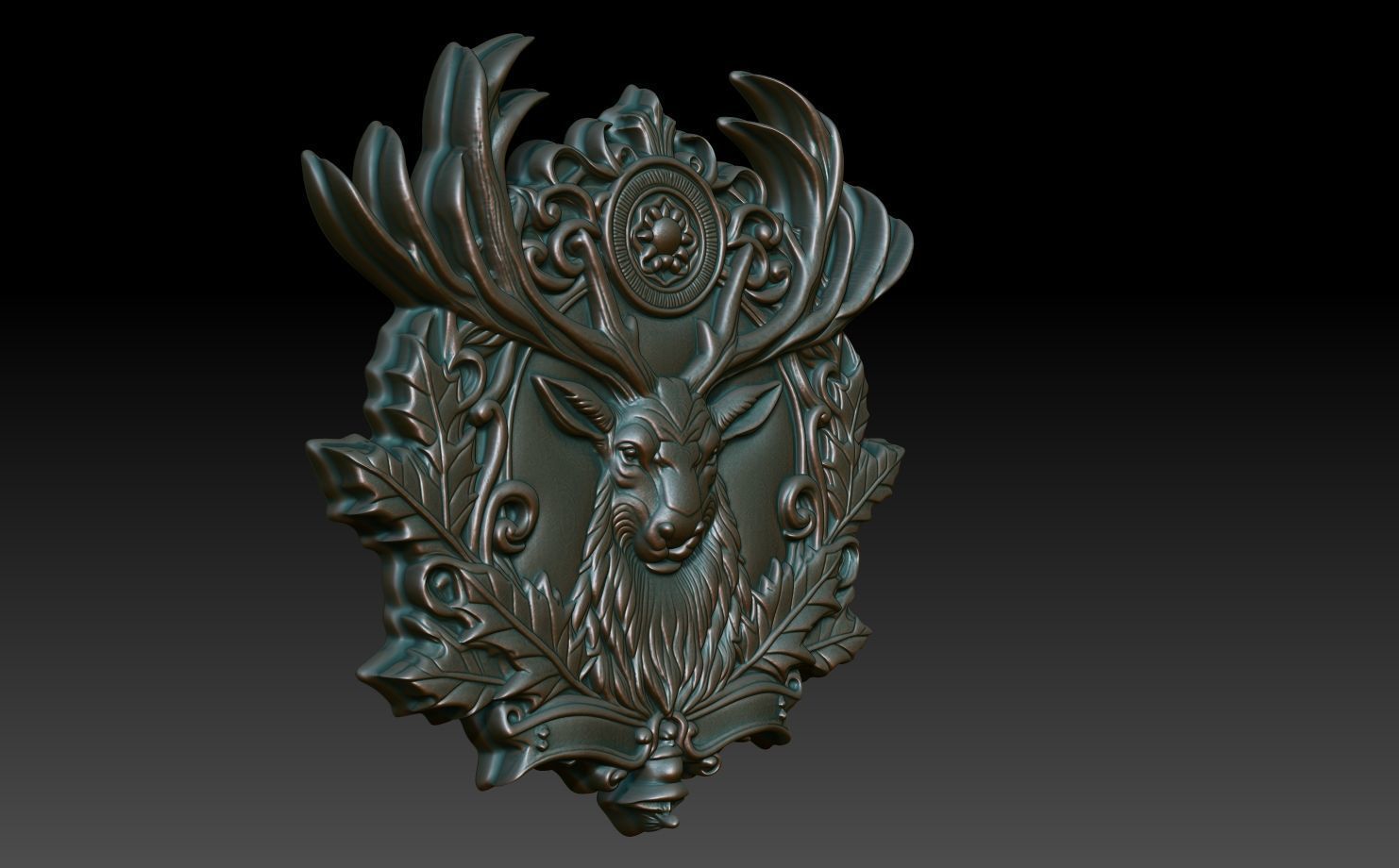 Christmas Reindeer basrelief 01 241204 3D print model_4