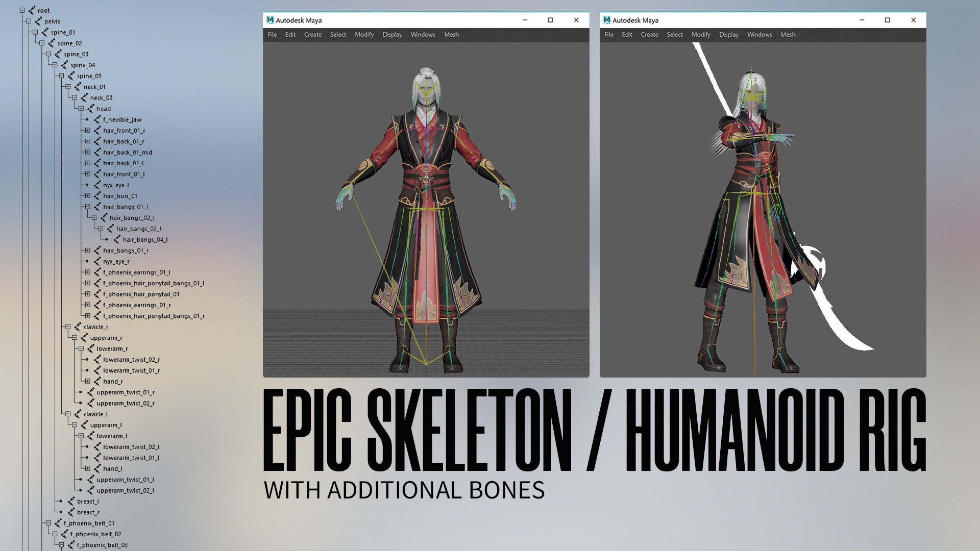 Phoenix Firebender - Game Ready Low-poly 3D model_13