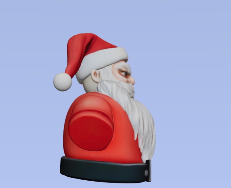 Santa Bust 3D Printable Holiday Decor Statue 3D print model_2