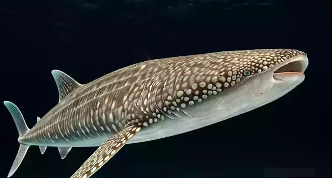 Injured Whale Shark Free low-poly 3D model