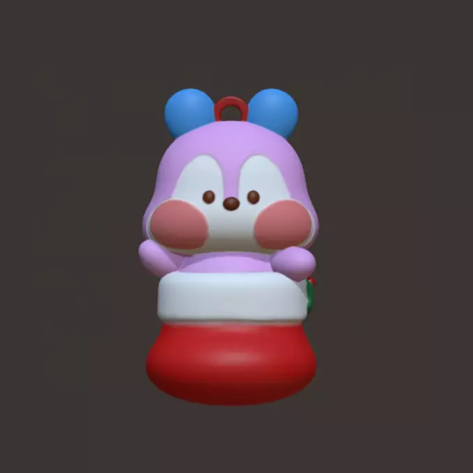 BT21 Minini Christmas Tree Decoration - Christmas Sock Mang 3D print model_0