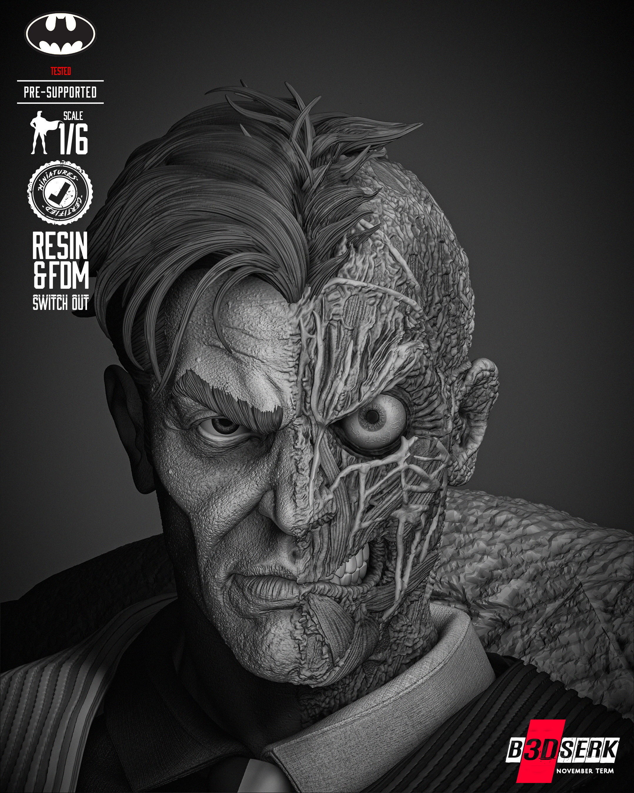 B3DSERK Two Face Sculpture 3D print model_28