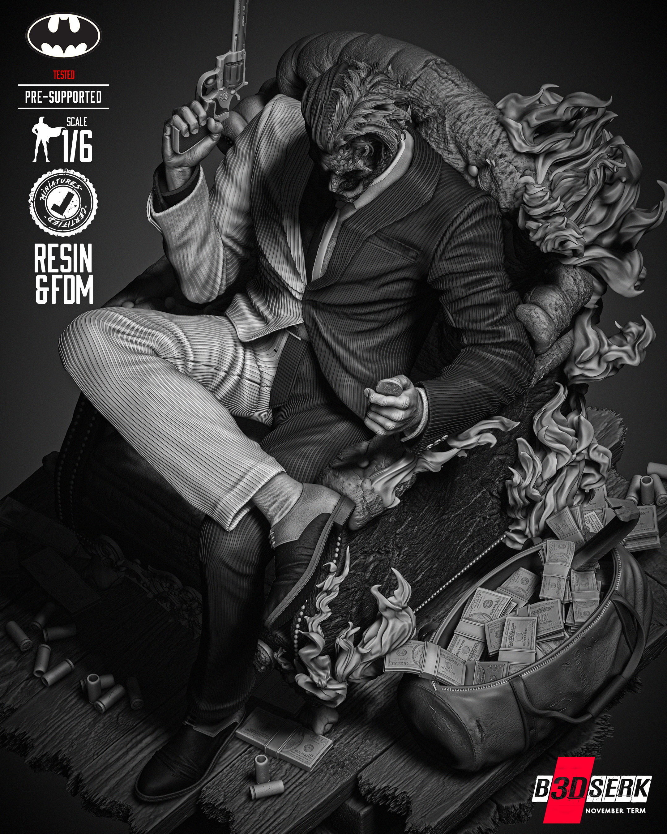 B3DSERK Two Face Sculpture 3D print model_42