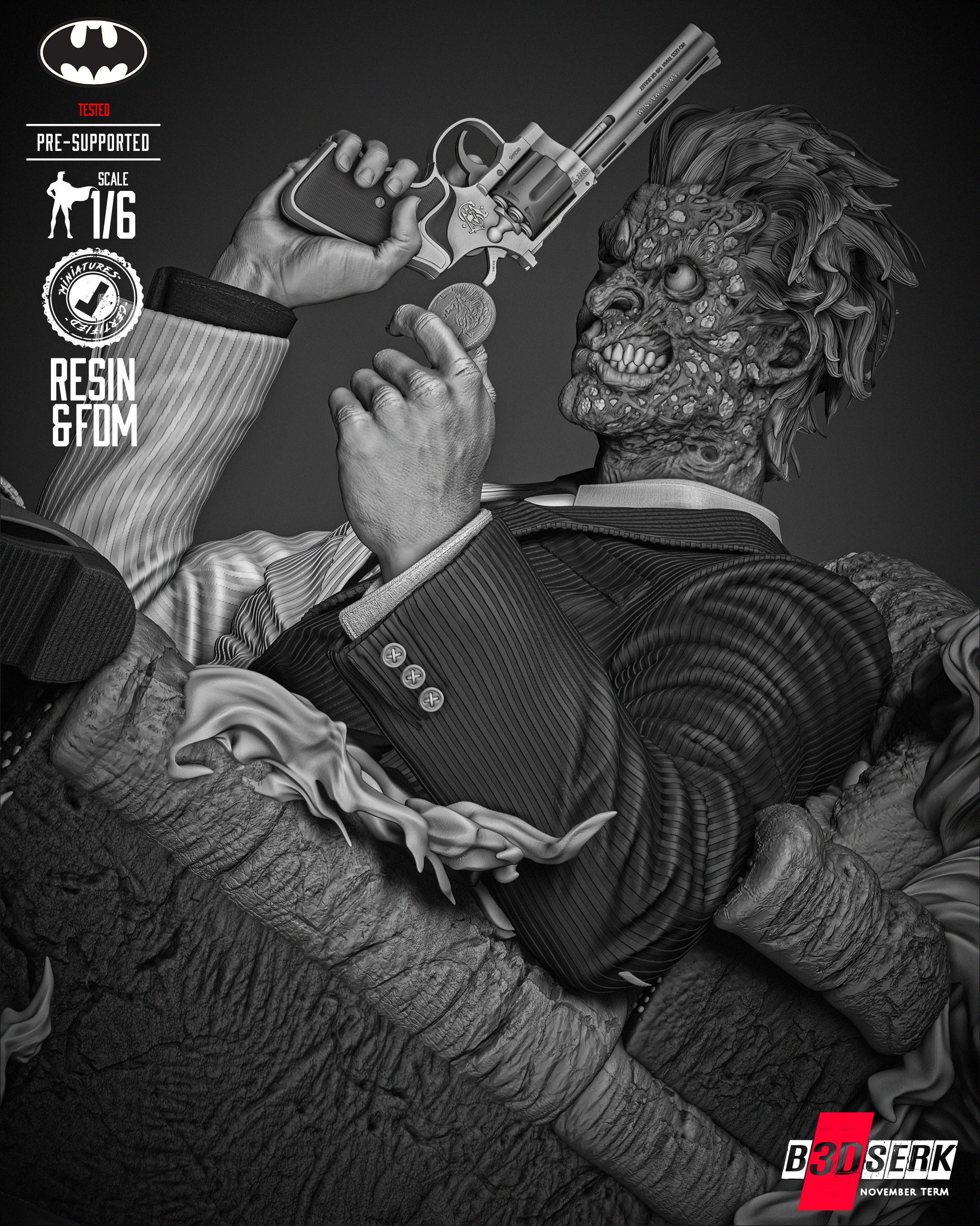 B3DSERK Two Face Sculpture 3D print model_38