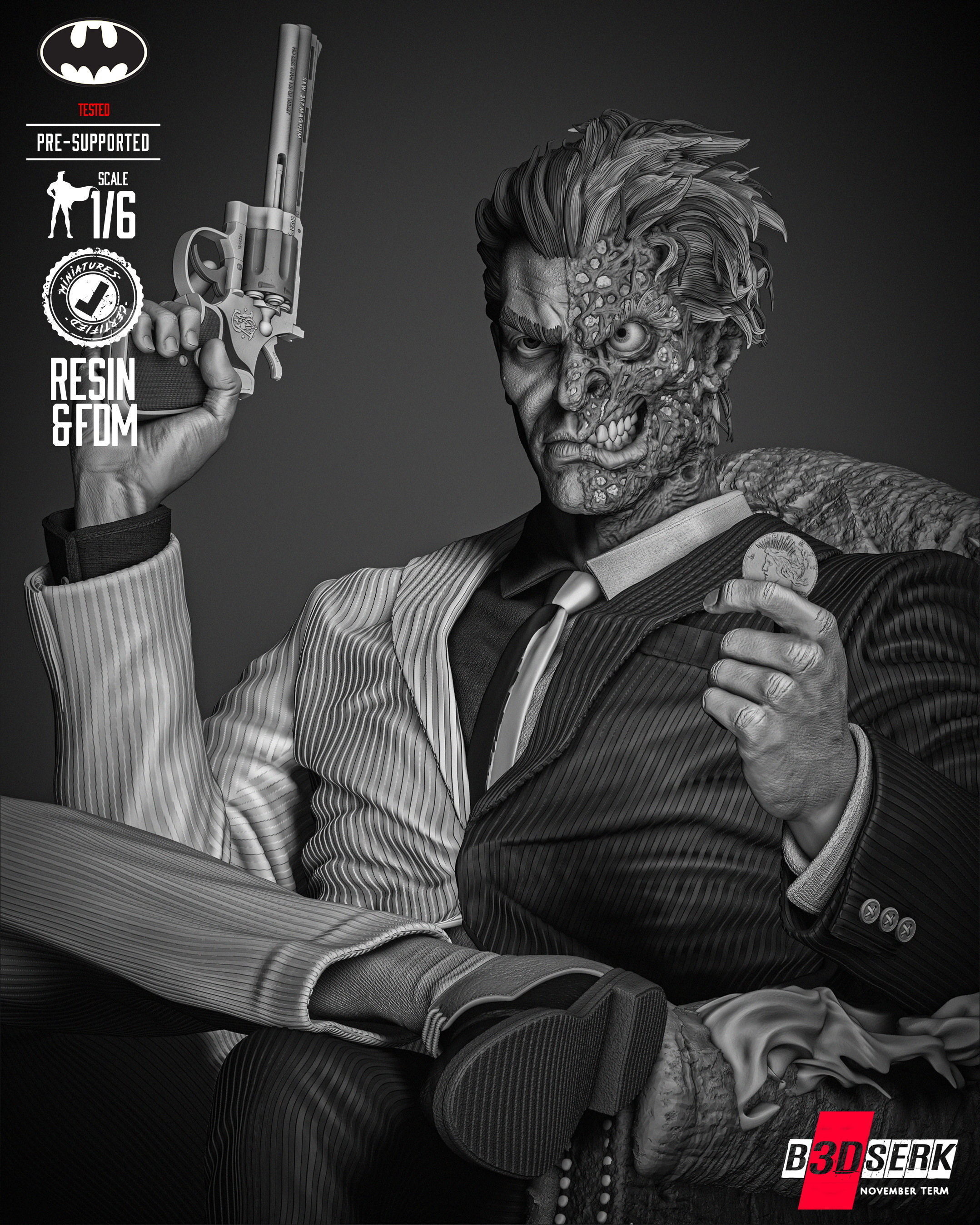 B3DSERK Two Face Sculpture 3D print model_35