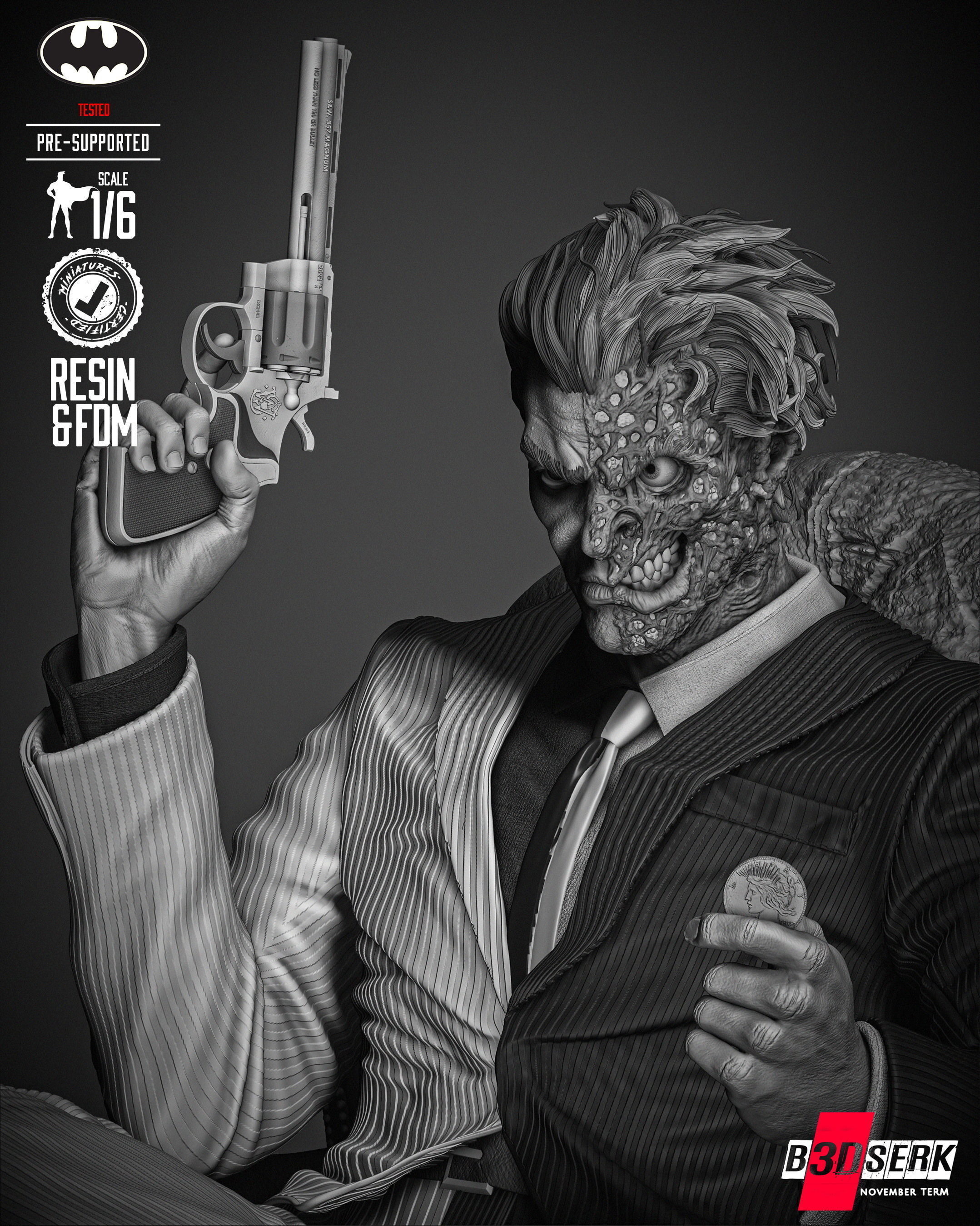 B3DSERK Two Face Sculpture 3D print model_14