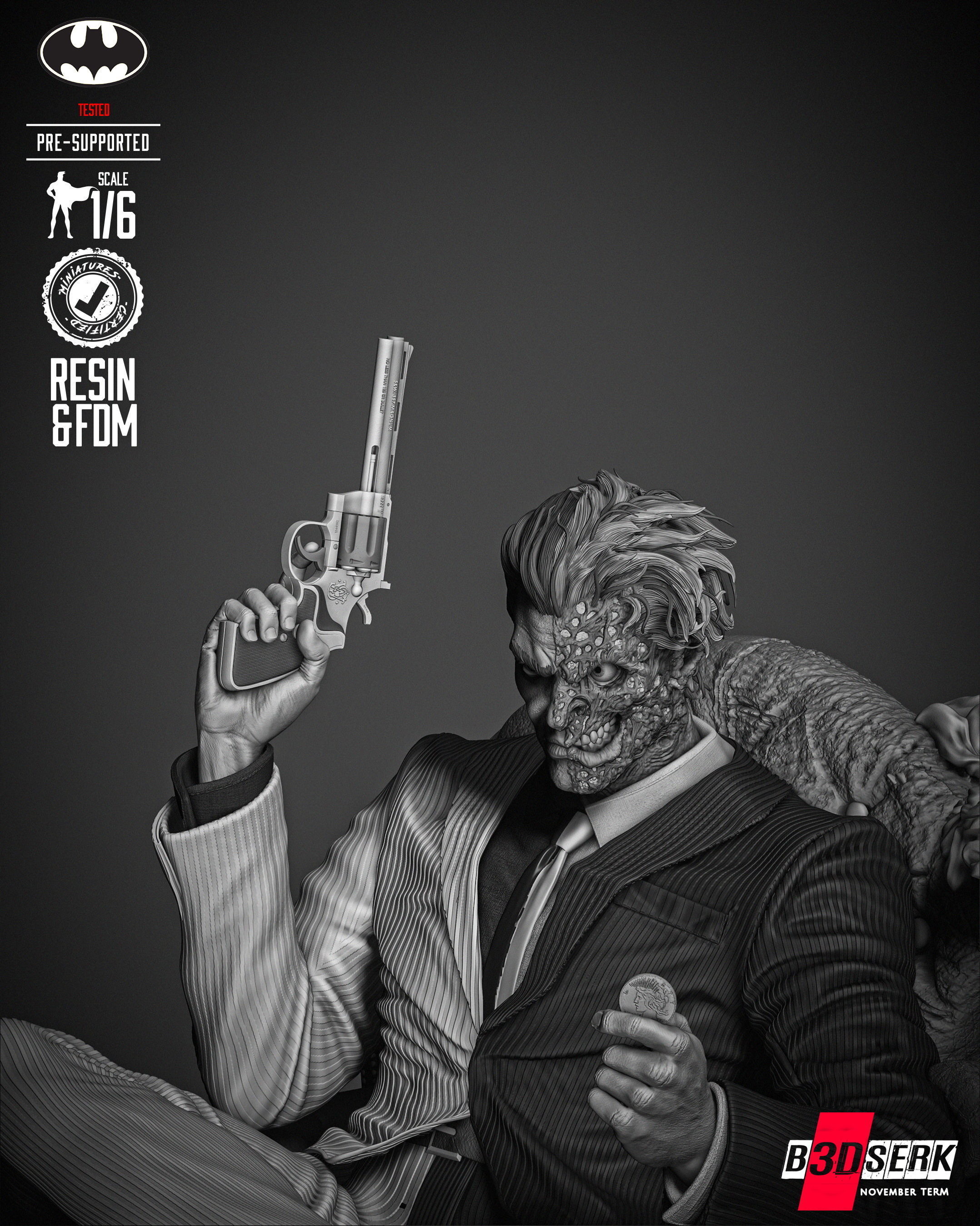 B3DSERK Two Face Sculpture 3D print model_7