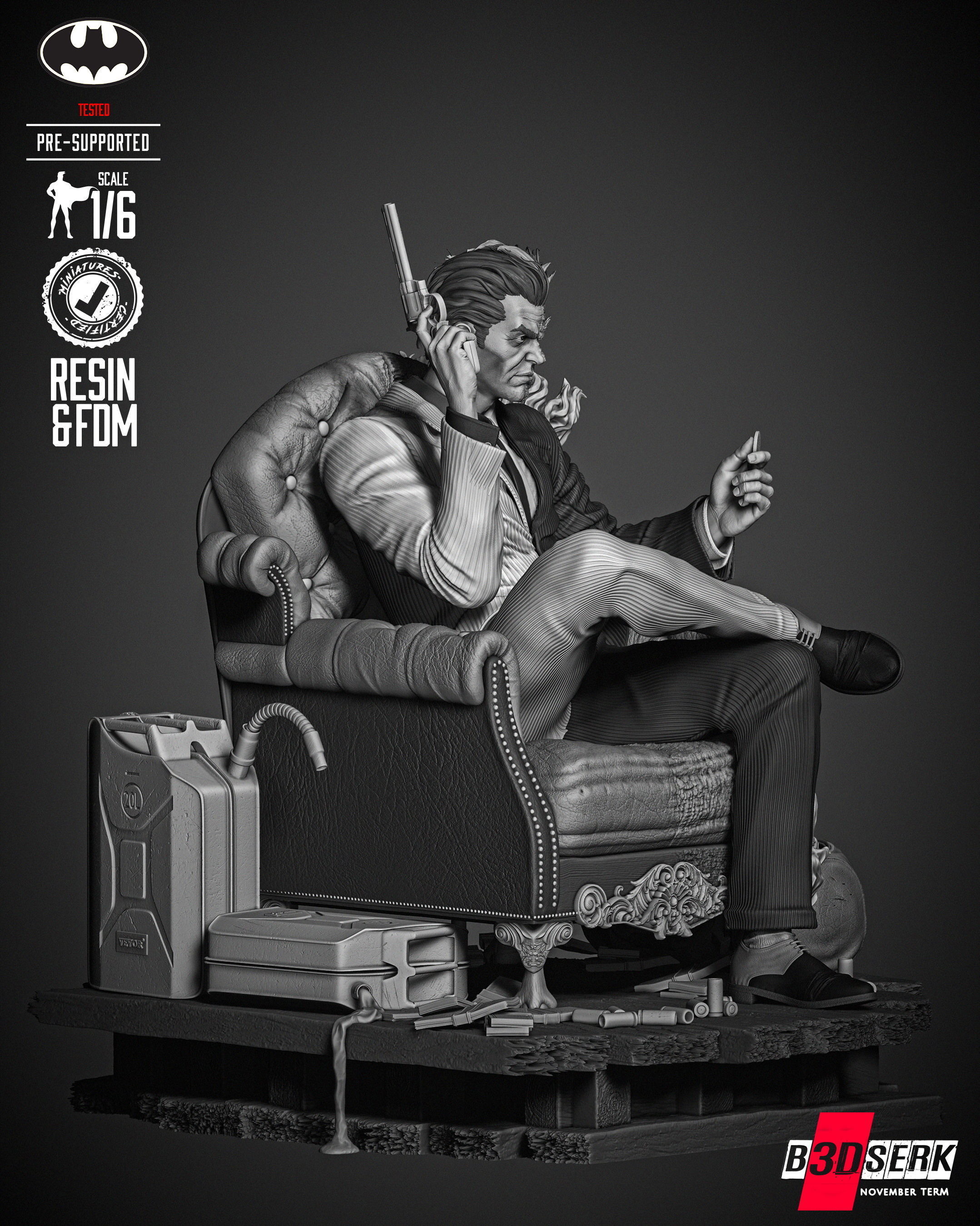 B3DSERK Two Face Sculpture 3D print model_20