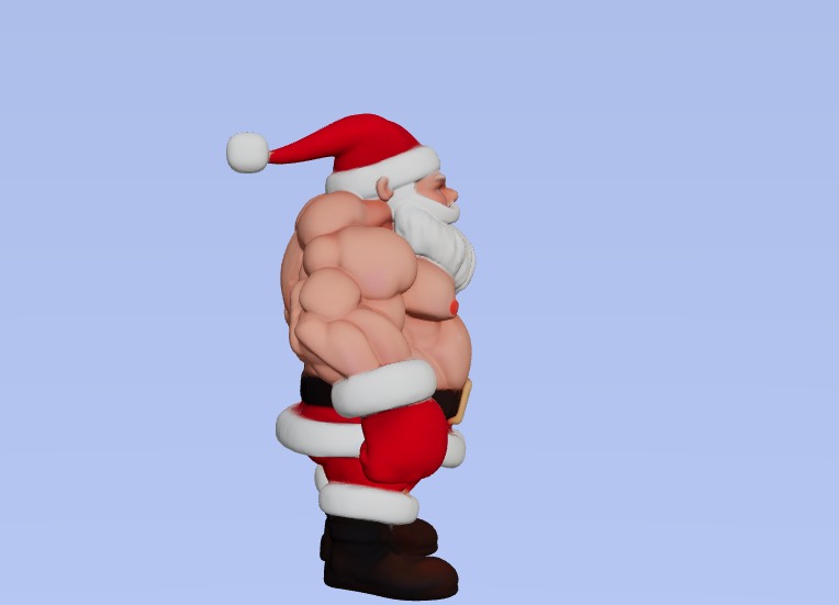Strong Santa with Muscles Bust 3D Printable Buff Santa  3D print model_3