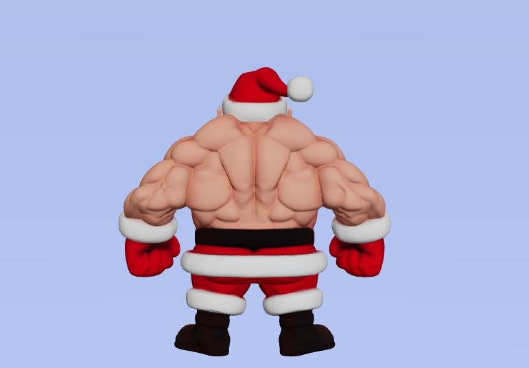 Strong Santa with Muscles Bust 3D Printable Buff Santa  3D print model_1