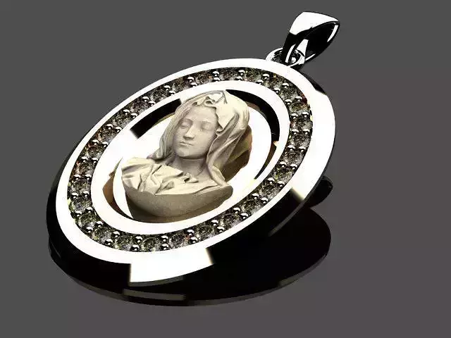 saint mary pendant 3D print model
